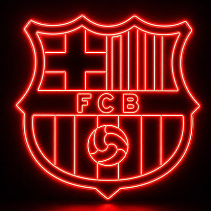 Football club inspired LED neon crest wall light for gaming room and fan cave decoration