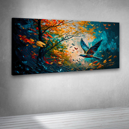 Colorful bird nature artwork canvas print for contemporary interiors