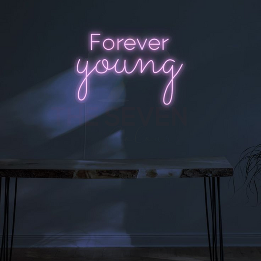 Forever Young Purple Neon art sign LED strip Custom Neon Sign Customized Neon Light Wall Decor Gifting Neon Sign Ideas Led Neon Light Sign For Wall Decors Customized Neon Light Sign Neon Decorative Idea New Creative Neon Floro neon light custom neon sign light LED Light