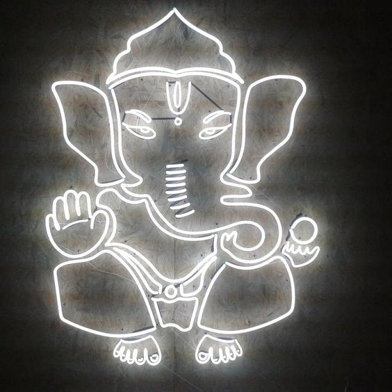 Ganesha Ganpati Ji Neon art sign LED strip Custom Neon Sign Customized Neon Light Wall Decor Gifting