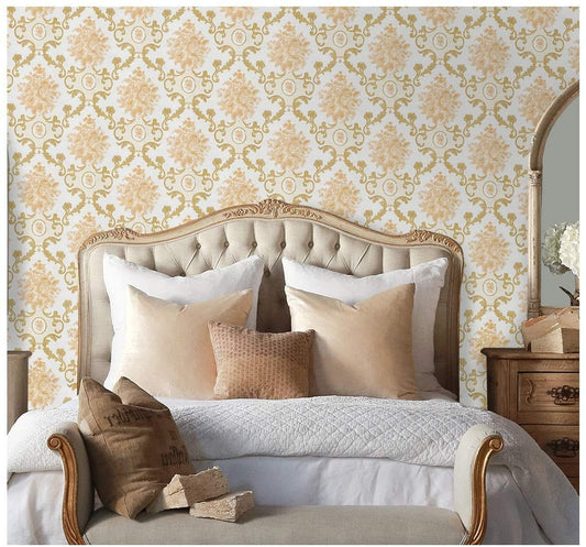Peel and Stick Wallpaper, Self Adhesive DIY Wall Sticker for Bedroom Hall Living Room Kitchen Home & Office, PVC Coated & Waterproof Surface Scratch Resistant – 45 x 300cm Decorative bedroom with floral wallpaper