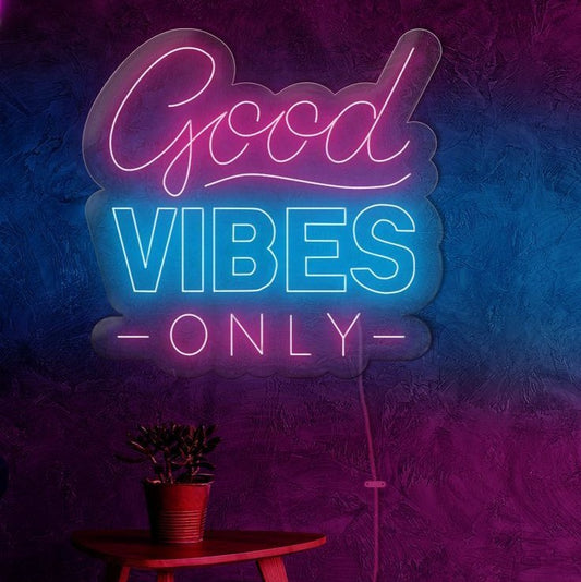 Good Vibes Only Neon Sign | Custom Neon Sign | Neon for Living Room Decor