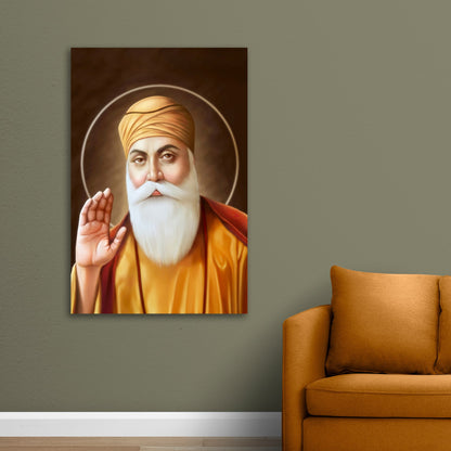 Beautiful Canvas Painting Guru Nanak Wall Frame