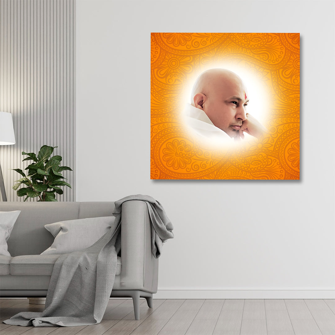 Guruji Swaroop canvas painting spiritual guru wall art for home and meditation decor