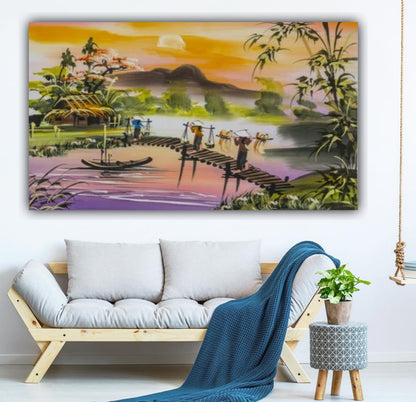 Canvas Painting Beautiful Landscape Wall Painting Frame for Living Room