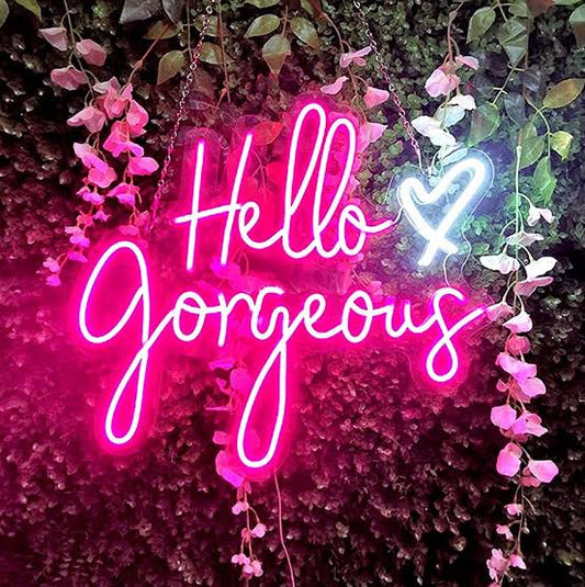 Beautiful Neon Sign Light Hello Gorgeous