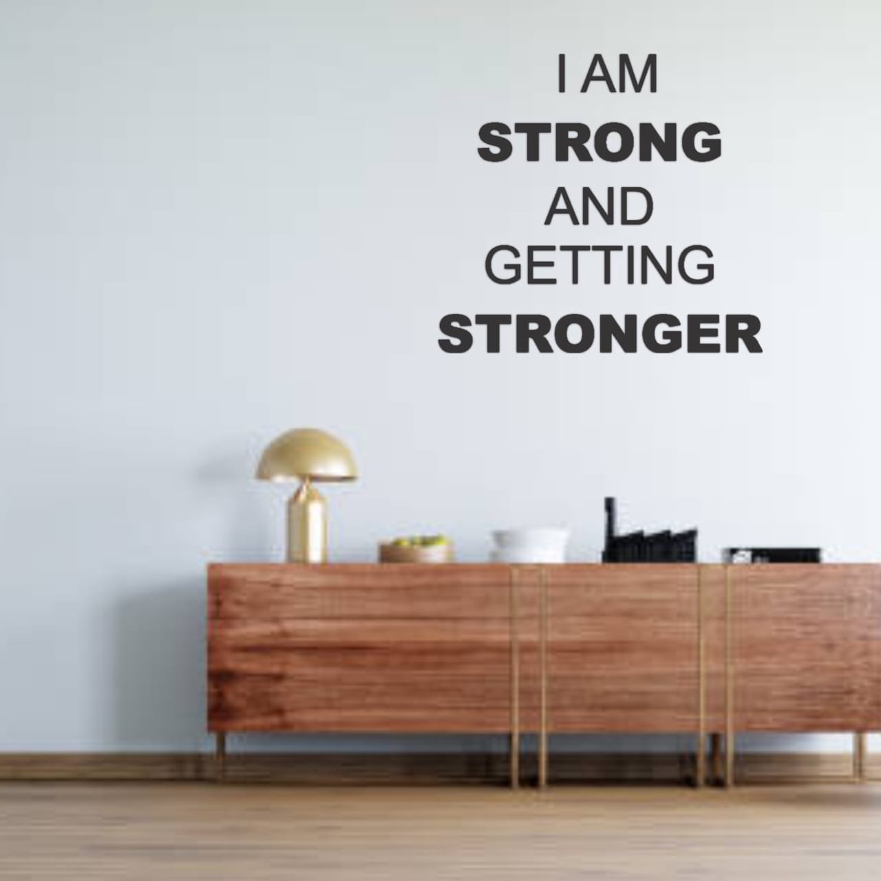 I AM Strong 3D Motivational Quote Wall Decor (24x24 In)