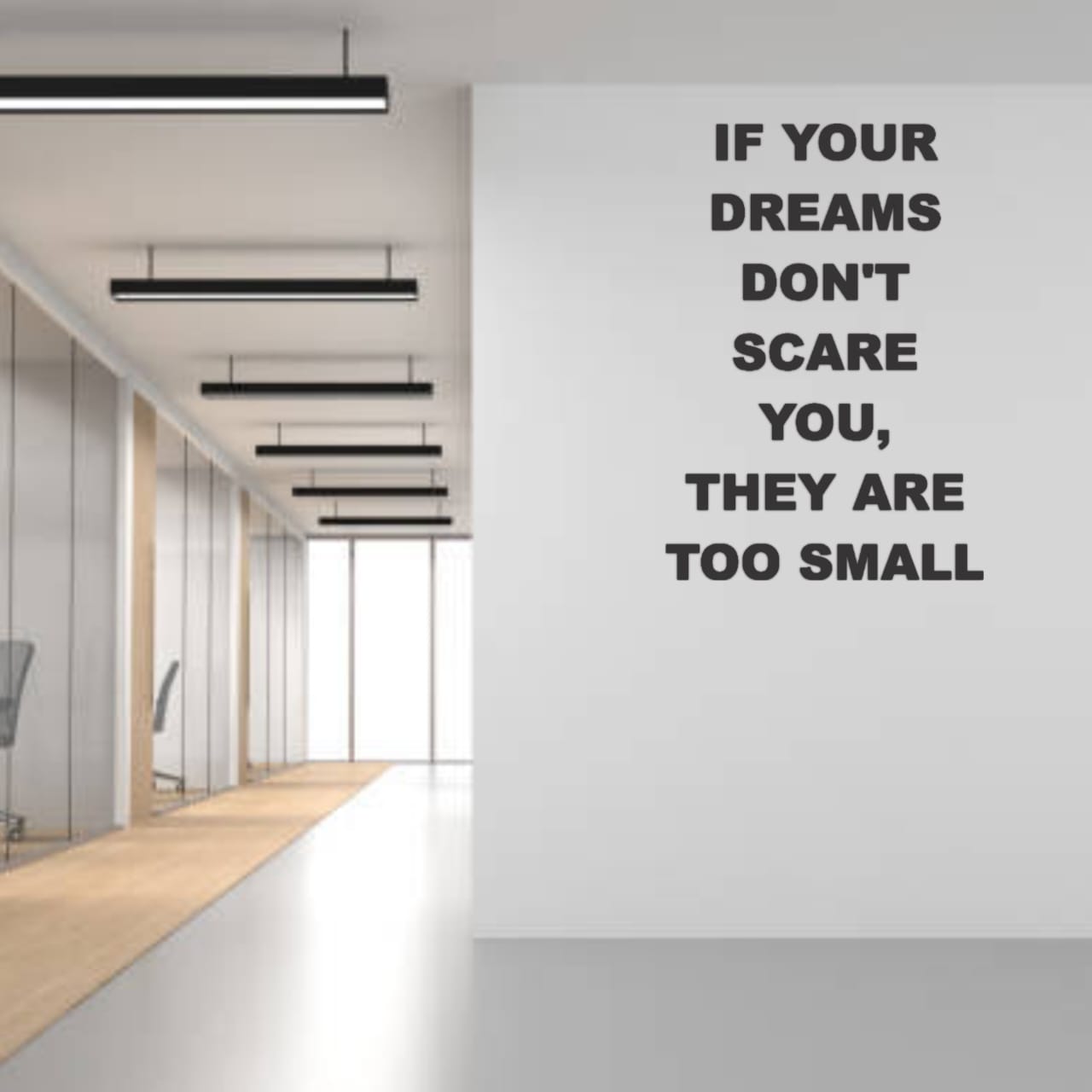 If Your Dreams Dont Scare 3D Quote Black Acrylic Wall Decor (24x24 In)