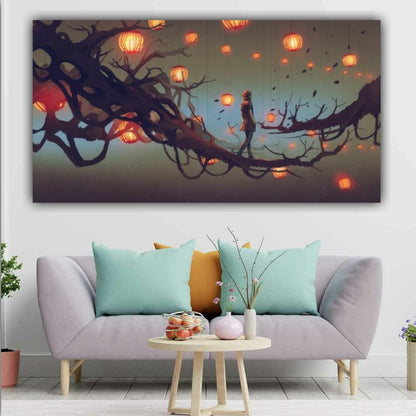 Imagination Girl Wall Painting Frame for Wall Decor