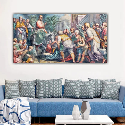 Beautiful Jesus Christ Painting | Palm Sunday Entry of Jesus Christ in Jerusalem Painting