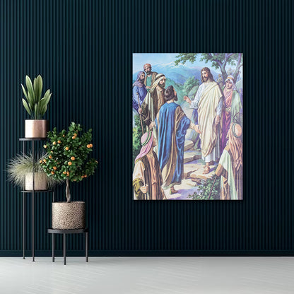 Jesus Teaching Disciples Canvas Wall Art for Spiritual Home Décor