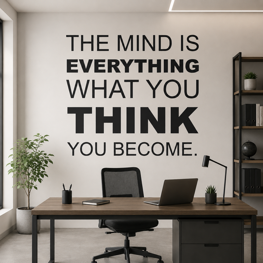 The Mind is Everything 3D Motivational Quote for Office (24x24 In)