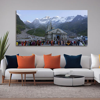 Kedarnath Temple Bholenath Canvas Painting for Living Room Decor