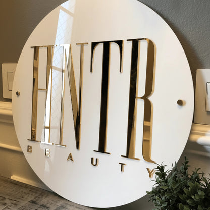 Round LED Sign Board | Custom Front Lit Acrylic Logo Sign for Storefront & Retail Branding