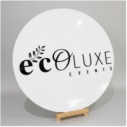 Round Backlit Acrylic Sign | Custom LED Logo Signage for Cafe, Bakery & Restaurant Branding