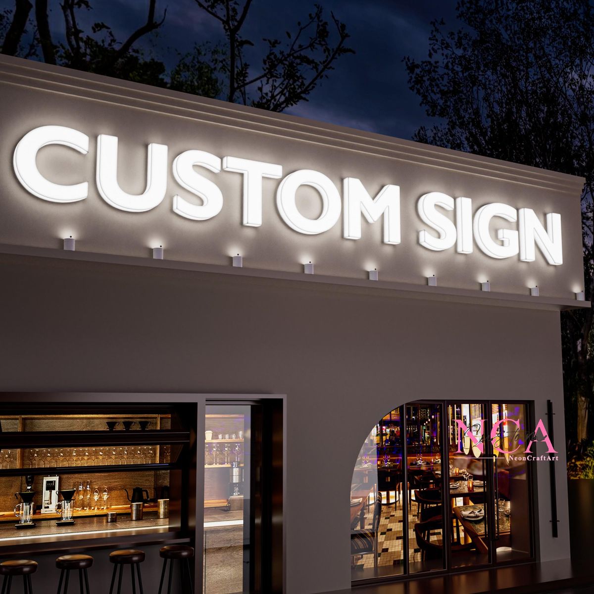 Style LED Script Sign | Custom White Neon Style Cursive LED Sign for Retail & Store Branding