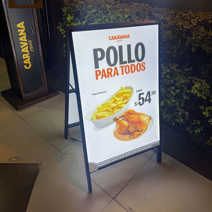 LED Menu Board With Adjustable Paper | Portable Floor Standing Display