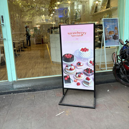 LED Menu Board With Adjustable Paper | Floor Standing Restaurant & Food Display
