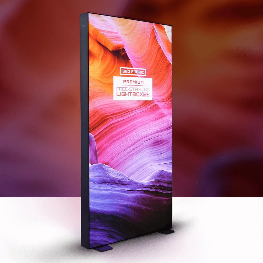LED signage lightbox panel with bright illuminated advertisement display