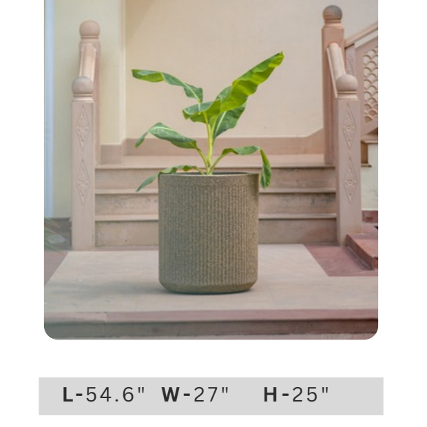 54.6 inch wide textured round planter for patio, balcony, garden entrance and contemporary outdoor decoration