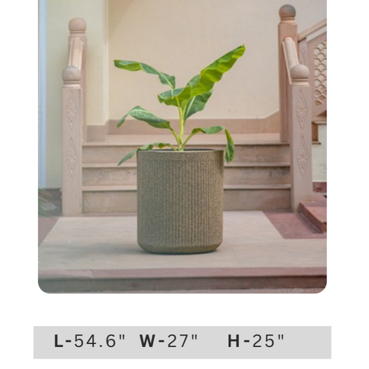 54.6 inch wide textured round planter for patio, balcony, garden entrance and contemporary outdoor decoration