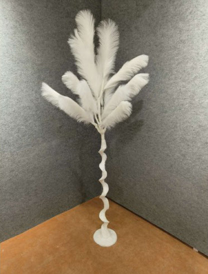 Long White Ostrich Wing Plumes-  Tower Bleach White Wedding Flowers living room decor garden decor party decoration