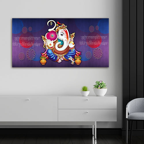 Lord Ganesha Wall Painting Frame for Temple Wall Decors