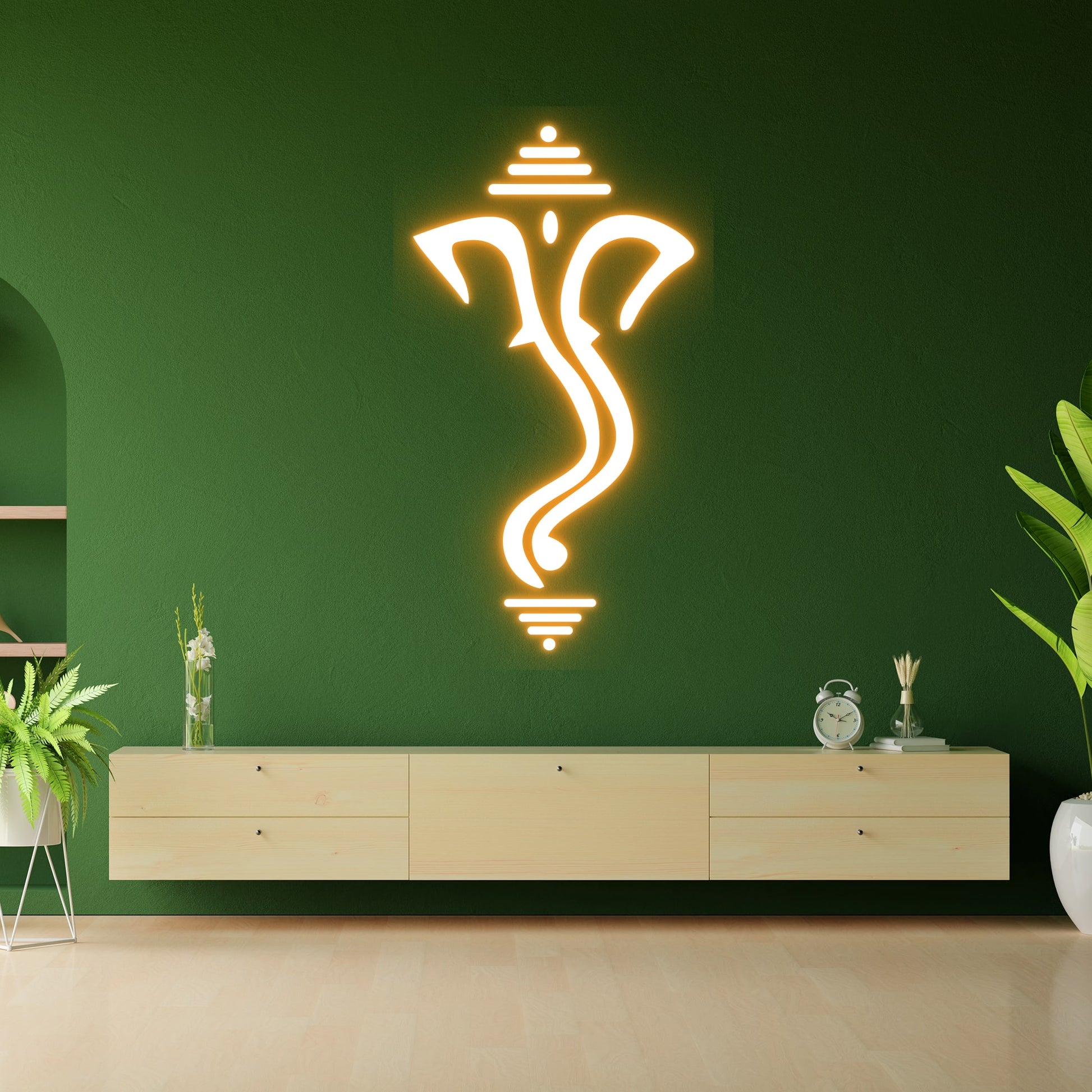 Lord Ganesha Led Neon Light Wall Decor for Decor (18x18 In)