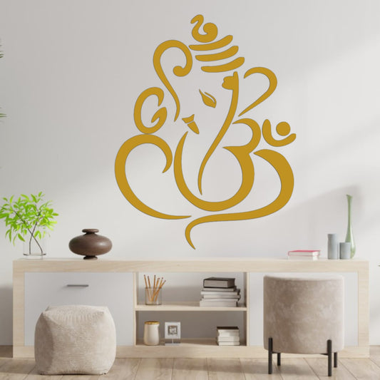 Lord Ganpati Ji wall Decor Peel and Stick Acrylic Wall Decor (24x18 In)