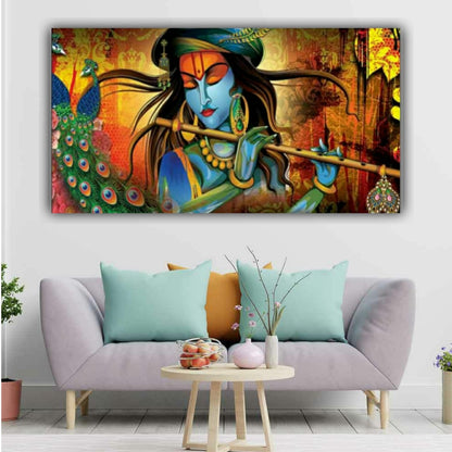 Beautiful Lord Krishna Wall Painting Frame for Living Room Wall Decors