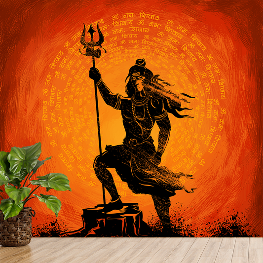 Premium Lord Shiva Wallpaper for Temple Room | HD Self Adhesive Wallpapers Just Peel and Stick Wallpaper