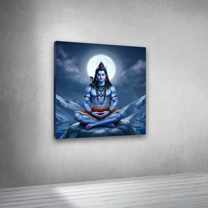 Lord Shiva meditation painting canvas print for peaceful contemporary interiors