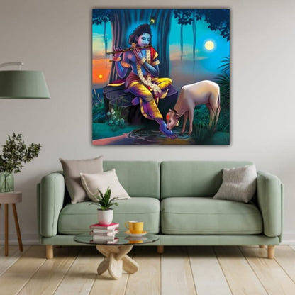 Madhubani Lord Krishna Wall Painting Frame