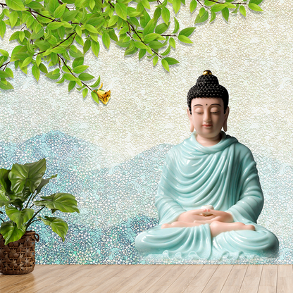Premium Lord Buddha Wallpaper for Home Walls | HD Self Adhesive Wallpapers Just Peel and Stick