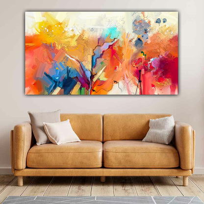 Handmade Canvas Painting Colourful Abstract Wall Art Painting Frame for Living Room Wall Decoration