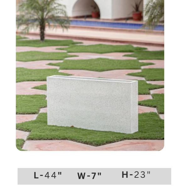 Minimalist white rectangular garden planter pot for balcony, entrance, terrace and modern outdoor spaces