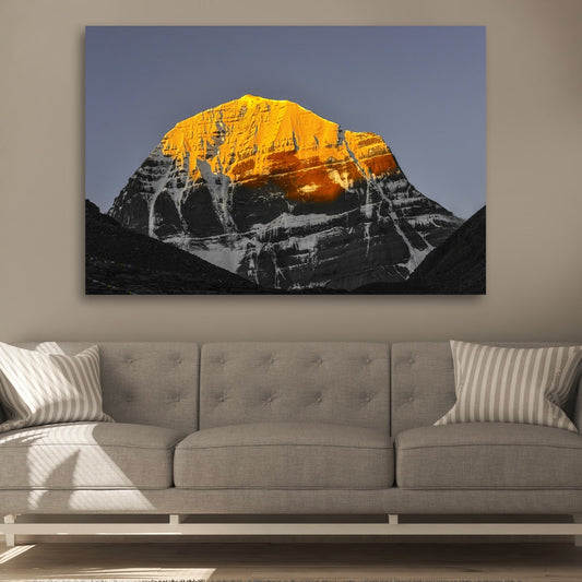 Beautiful Canvas Painting Kailash Parbat Frame for Wall Decoration