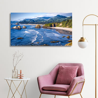 Mountain Beach Painting for Living Room Decor