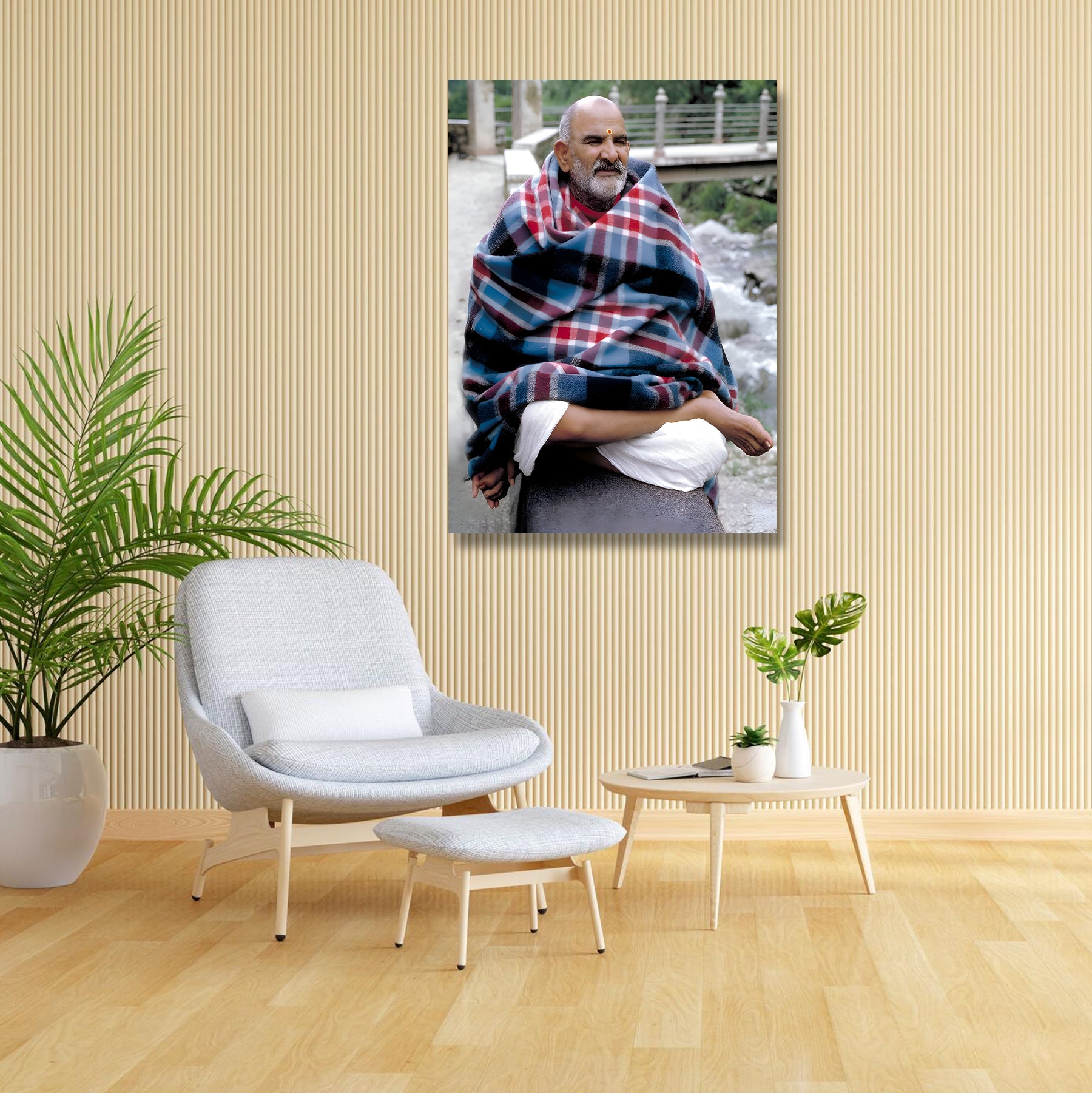 Neem Karoli Baba Canvas Frame Wall Art for Wall