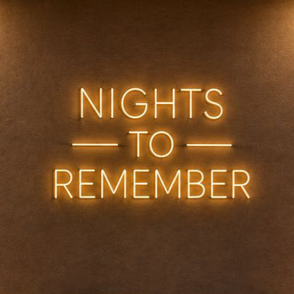 Warm white Nights to Remember LED neon quote sign for event backdrop and home wall decoration