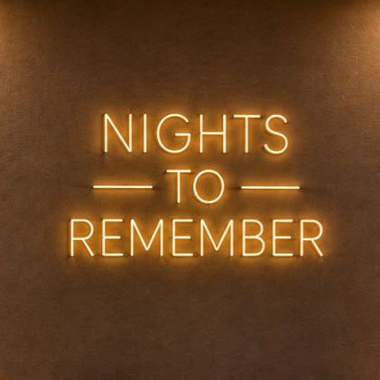 Warm white Nights to Remember LED neon quote sign for event backdrop and home wall decoration