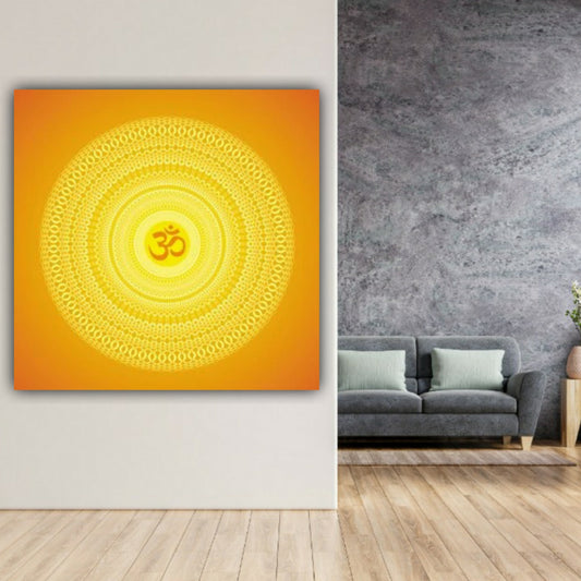 Beautiful Canvas Painting OM Design Wall Frame Temple Decoration