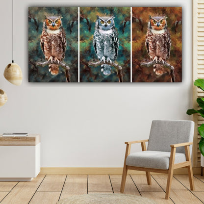 Beautiful Canvas Painting Owls Wall Painting Frame for Living Room