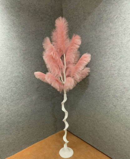 Pink Indoor Artificial Ostrich Feather Plant – Floor Standing Decorative Accent Artificial plants for Inhouse deocor