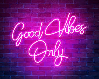 Beautiful Neon Light Sign Good Vibes Only | Custom Neon Sign