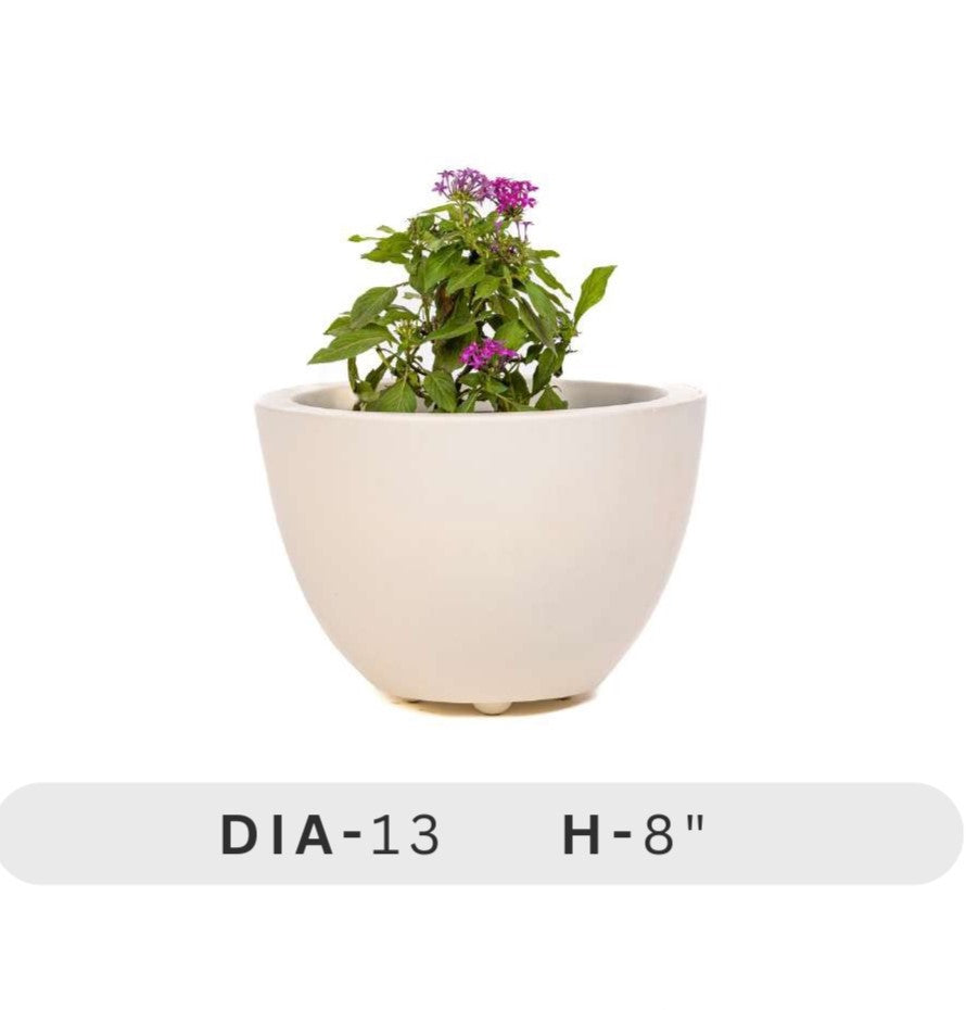 Planters Pots for Decors, Giftings | FRP Pots and Planets for Office Decors Beige planter with a plant on a white background