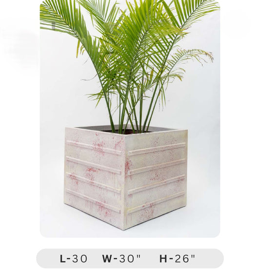 Planters Pots for Decors, Giftings | FRP Pots and Planets for Office Decors Rectangular planter with a palm plant on a white background