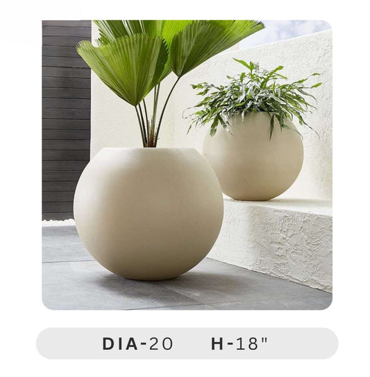 Planters Pots for Decors, Giftings | FRP Pots and Planets for Office Decors Two beige planters with plants on a light surface