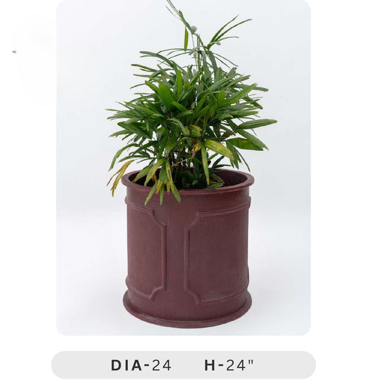 Planters Pots for Decors, Giftings | FRP Pots and Planets for Office Decors Brown pot with a green plant on a white background