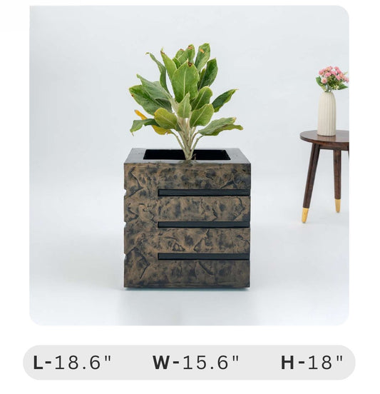 Planters Pots for Decors, Giftings | FRP Pots and Planets for Office Decors | Vertical Wall Planters Decorative planter with a plant on a white background